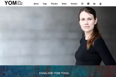 screen shot of YomYoga website